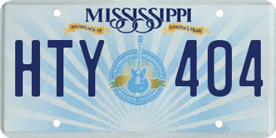 MS license plate HTY404