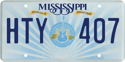 MS license plate HTY407