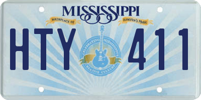 MS license plate HTY411