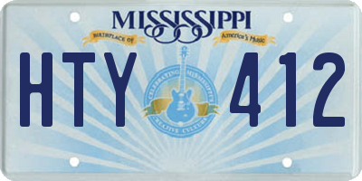 MS license plate HTY412
