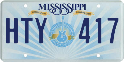 MS license plate HTY417