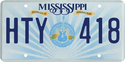 MS license plate HTY418