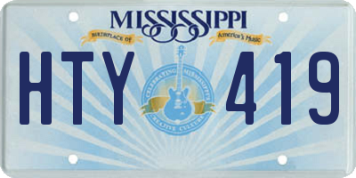 MS license plate HTY419