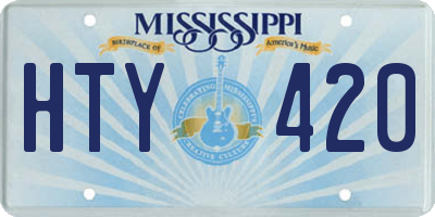 MS license plate HTY420