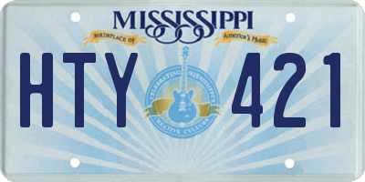 MS license plate HTY421