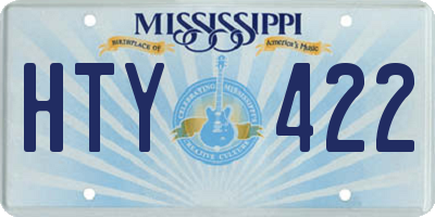 MS license plate HTY422