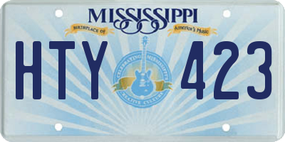 MS license plate HTY423