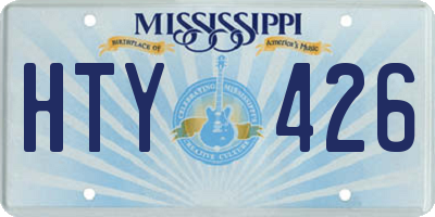 MS license plate HTY426