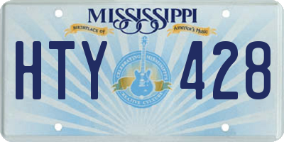 MS license plate HTY428