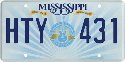MS license plate HTY431