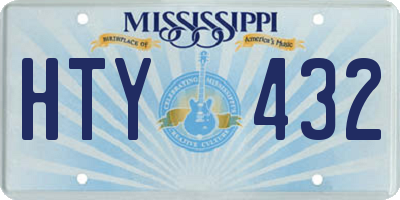 MS license plate HTY432