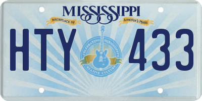 MS license plate HTY433