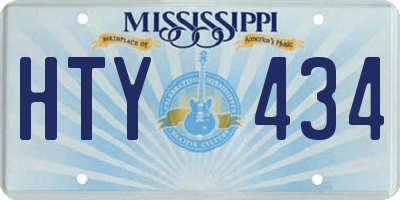 MS license plate HTY434