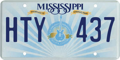 MS license plate HTY437