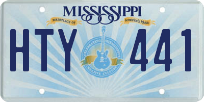 MS license plate HTY441