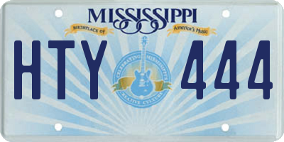 MS license plate HTY444