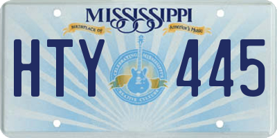 MS license plate HTY445