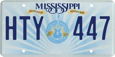 MS license plate HTY447