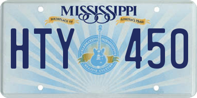 MS license plate HTY450