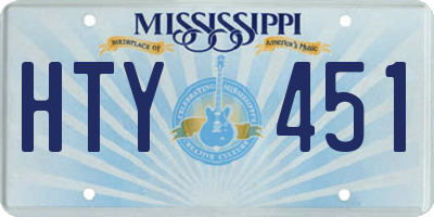 MS license plate HTY451