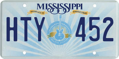 MS license plate HTY452