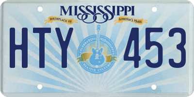 MS license plate HTY453