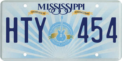 MS license plate HTY454