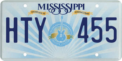 MS license plate HTY455