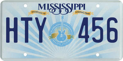 MS license plate HTY456