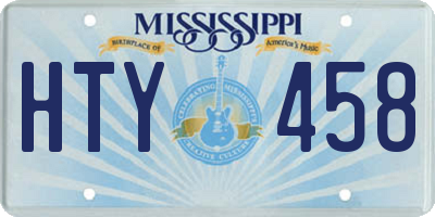 MS license plate HTY458