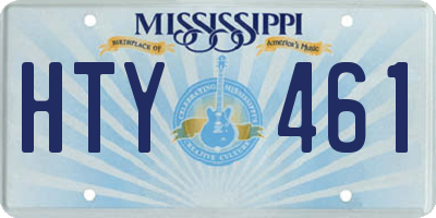 MS license plate HTY461