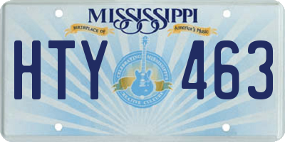 MS license plate HTY463