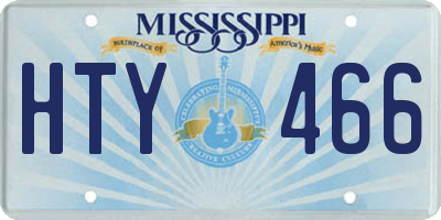 MS license plate HTY466