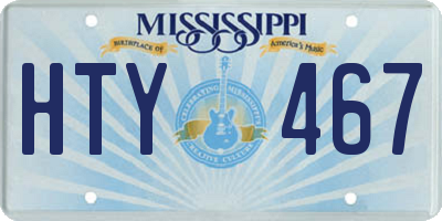 MS license plate HTY467