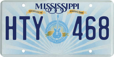 MS license plate HTY468