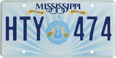 MS license plate HTY474