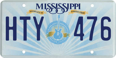 MS license plate HTY476