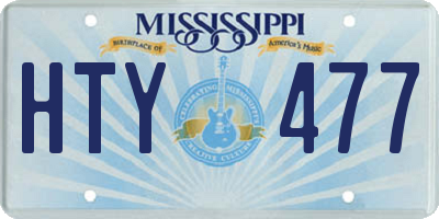 MS license plate HTY477