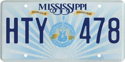 MS license plate HTY478