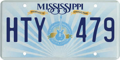 MS license plate HTY479