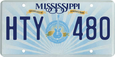 MS license plate HTY480