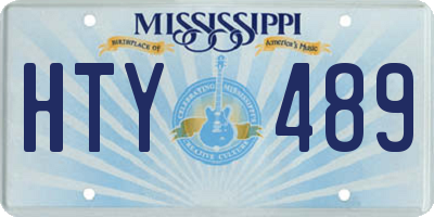 MS license plate HTY489