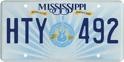 MS license plate HTY492