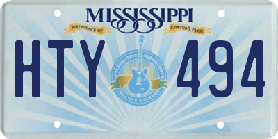 MS license plate HTY494