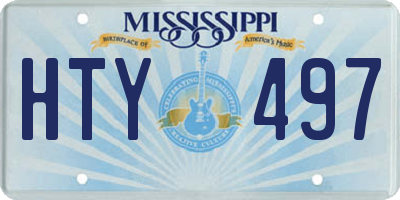 MS license plate HTY497