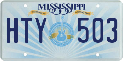 MS license plate HTY503