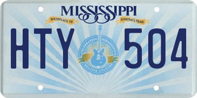 MS license plate HTY504