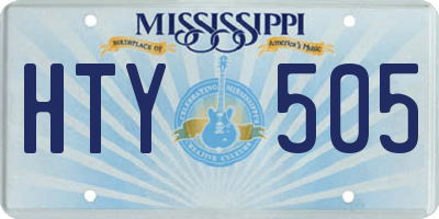 MS license plate HTY505