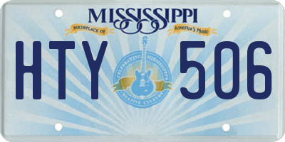 MS license plate HTY506