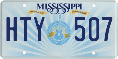 MS license plate HTY507